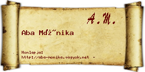 Aba Mónika névjegykártya