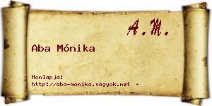 Aba Mónika névjegykártya